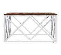 Berkfield Home Decorative Coffee Table Stainless Steel & Solid Wood Reclaimed in Silver Berkfield Home Silver