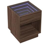 Berkfield Home Decorative Coffee Table with Infinity LED Brown Oak 40x40x50 cm | Size: 40 x 40 x 50 cm Berkfield Home Brown 40 x 40 x 50 cm