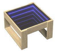 Berkfield Home Decorative Coffee Table with Infinity LED Sonoma Oak 50x53x30 cm in Light Oak | Size: 50 x 53 x 30 cm Berkfield Home Light Oak 50 x 53 x 30 cm