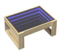 Berkfield Home Decorative Coffee Table with Infinity LED Sonoma Oak 70x53x30 cm in Natural | Size: 70 x 53 x 30 cm Berkfield Home Natural 70 x 53 x 30 cm