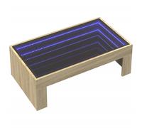 Berkfield Home Decorative Coffee Table with Infinity LED Sonoma Oak 90x50x30 cm in Light Tan | Size: 90 x 50 x 30 cm Berkfield Home Light Tan 90 x 50 x 30 cm