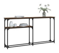 Berkfield Home Decorative Console Table Brown Oak 145x22.5x75 cm Engineered Wood Berkfield Home Brown 145x22.5x75 cm