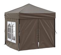 Berkfield Home Decorative Folding Party Tent with Sidewalls Taupe 2x2 m Berkfield Home Taupe