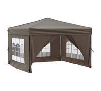 Berkfield Home Decorative Folding Party Tent with Sidewalls Taupe 3x3 m in Stone Berkfield Home Stone