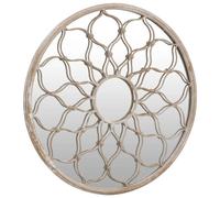 Berkfield Home Decorative Garden Mirror Sand 60x3 cm Iron Round for Outdoor Use in Beige Berkfield Home Beige 60x3 cm