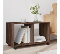 Berkfield Home Decorative vidaXL¬†Rolling¬†Cabinet¬†Brown Oak 72x33x42.5 cm Engi in Brown Berkfield Home Brown 72x33x42.5 cm