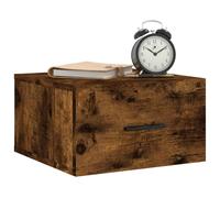 Berkfield Home Decorative Wall-mounted Bedside Cabinet Smoked Oak 35x35x20 cm in Brown | Size: 35 x 35 x 20 cm Berkfield Home Brown 35 x 35 x 20 cm