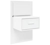 Berkfield Home Decorative Wall-mounted Bedside Cabinet with LED Lights White Berkfield Home White