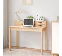 Berkfield Home Desk 110x50x93 cm Solid Wood Pine in Brown | Size: 110 x 50 x 93 cm Berkfield Home Brown 110 x 50 x 93 cm