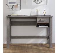 Berkfield Home Desk HAMAR Light Grey 110x40x75 cm Solid Wood Pine | Size: 110 x 40 x 75 cm Berkfield Home Grey 110 x 40 x 75 cm