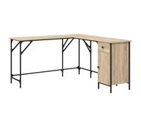 Berkfield Home Desk Sonoma Oak 141x141x75 cm Engineered Wood in Light Oak | Size: 141 x 141 x 75 cm Berkfield Home Light Oak 141 x 141 x 75 cm