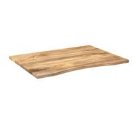 Berkfield Home Desk Top with Curve 100x80x2.5 cm Solid Wood Rough Mango in Brown Berkfield Home Brown 100x80x2.5 cm