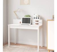 Berkfield Home Desk White 110x50x93 cm Solid Wood Pine | Size: 110 x 50 x 93 cm Berkfield Home White 110 x 50 x 93 cm