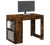 Berkfield Home Desk with Drawer & Shelf Smoked Oak 102x62x77.5 cm Engineered Wood in Brown Berkfield Home Brown 102x62x77.5 cm