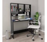 Berkfield Home Desk with Shelf High Gloss Black 110x45x157 cm Engineered Wood | Size: 110 x 45 x 157 cm Berkfield Home Black 110 x 45 x 157 cm