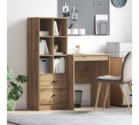 Berkfield Home Desk with Storage Artisan Oak Engineered Wood in Brown Berkfield Home Brown