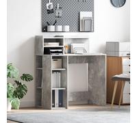 Berkfield Home Desk with Storage Concrete Grey 90x48x101.5 cm Engineered wood Berkfield Home Multicolor 90x48x101.5 cm