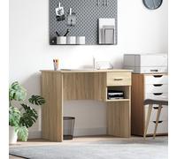 Berkfield Home Desk with Storage Sonoma Oak 90x49.5x75 cm Engineered wood in Brown Berkfield Home Brown 90x49.5x75 cm