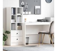 Berkfield Home Desk with Storage White Engineered Wood Berkfield Home White