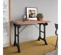 Berkfield Home Dining Table 110x65x82 cm Solid Wood Fir & Iron in Brown | Size: 110 x 65 x 82 cm Berkfield Home Brown 110 x 65 x 82 cm