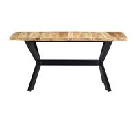 Berkfield Home Dining Table 160x80x75 cm Solid Rough Mango Wood in Brown | Size: 160 x 80 x 75 cm Berkfield Home Brown 160 x 80 x 75 cm