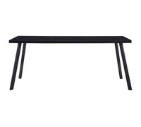 Berkfield Home Dining Table Black 160x80x75 cm Tempered Glass | Size: 160 x 80 x 75 cm Berkfield Home Black 160 x 80 x 75 cm