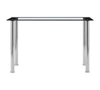 Berkfield Home Dining Table Black & Transparent 120x60x75 cm Tempered Glass | Size: 120 x 60 x 75 cm Berkfield Home Black 120 x 60 x 75 cm