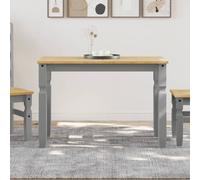 Berkfield Home Dining Table Corona Grey 112x60x75 cm Solid Wood Pine | Size: 112 x 60 x 75 cm Berkfield Home Grey 112 x 60 x 75 cm