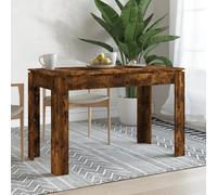 Berkfield Home Dining Table Smoked Oak 120x60x76 cm Engineered Wood in Brown | Size: 120 x 60 x 76 cm Berkfield Home Brown 120 x 60 x 76 cm