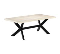 Berkfield Home Dining Table White 200x100x75 cm Solid Mango Wood | Size: 200 x 100 x 75 cm Berkfield Home White 200 x 100 x 75 cm