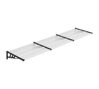 Berkfield Home Door Canopy Black & Transparent 358.5x90 cm Polycarbonate in Clear Berkfield Home Clear 358.5x90 cm