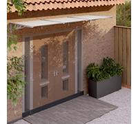 Berkfield Home Door Canopy Grey & Transparent 358.5x90 cm Polycarbonate in Clear Berkfield Home Clear 358.5x90 cm