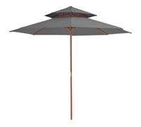 Berkfield Home Double Decker Parasol with Wooden Pole 270 cm Anthracite in Black Berkfield Home Black