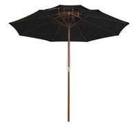 Berkfield Home Double Decker Parasol with Wooden Pole Black 270 cm Berkfield Home Black