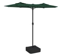 Berkfield Home Double-Head Parasol with LEDs Green 316x240 cm Berkfield Home Green 316x240 cm