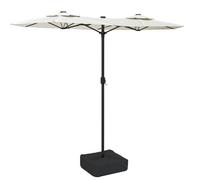 Berkfield Home Double-Head Parasol with LEDs Sand White 316x240 cm Berkfield Home White 316x240 cm