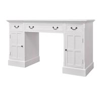 Berkfield Home Double Pedestal Desk White 140x48x80 cm | Size: 140 x 48 x 80 cm Berkfield Home White 140 x 48 x 80 cm