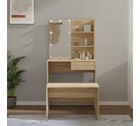 Berkfield Home Dressing Table Set with LED Sonoma Oak Engineered Wood in Brown Berkfield Home Brown