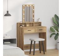 Berkfield Home Dressing Table with LED Lights Artisan Oak 79x41x140 cm in Brown | Size: 79 x 41 x 140 cm Berkfield Home Brown 79 x 41 x 140 cm