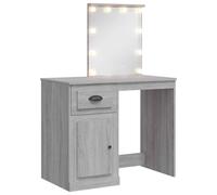 Berkfield Home Dressing Table with LED Lights Grey Sonoma 90x42x132.5 cm Berkfield Home Grey 90x42x132.5 cm