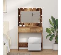 Berkfield Home Dressing Table with LED Lights¬†Old Wood 78, 5x41x135 cm in Brown | Size: 5 x 41 x 135 cm Berkfield Home Brown 5 x 41 x 135 cm