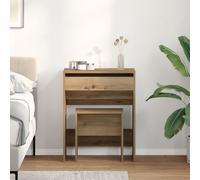 Berkfield Home Dressing Table with Mirror Artisan Oak Engineered Wood in Brown Berkfield Home Brown