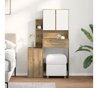 Berkfield Home Dressing Table with Mirror & LEDs Artisan Oak Engineered Wood in Brown Berkfield Home Brown