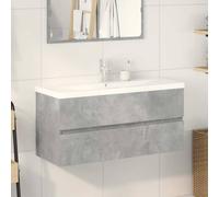 Berkfield Home Durable 2 Piece Bathroom Furniture Set Concrete Grey Engineered Wood Berkfield Home Grey