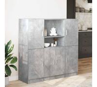 Berkfield Home Durable 3 Piece Kitchen Cabinet Set Concrete Grey Engineered Wood Berkfield Home Grey