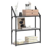 Berkfield Home Durable 3-Tier Wall Shelf Grey Sonoma 60x21x78.5 cm Engineered Wood Berkfield Home Grey 60x21x78.5 cm