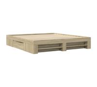 Berkfield Home Durable Bed Frame Frame Sonoma Oak 180x200 cm Super King Wood in Light Oak Berkfield Home Light Oak Super King