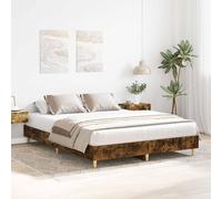 Berkfield Home Durable Bed Frame No Mattress Smoked Oak 150x200 cm King Size Eng in Brown Berkfield Home Brown King