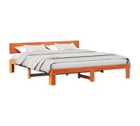 Berkfield Home Durable Bed Frame with Headboard Wax Brown 200x200 cm Solid Pine Wood Berkfield Home Brown 200x200 cm