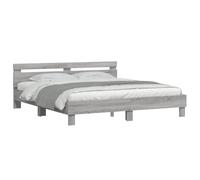 Berkfield Home Durable Bed Frame with LED without Mattress Grey Sonoma 180x200 c | Size: Super King Berkfield Home Grey Super King